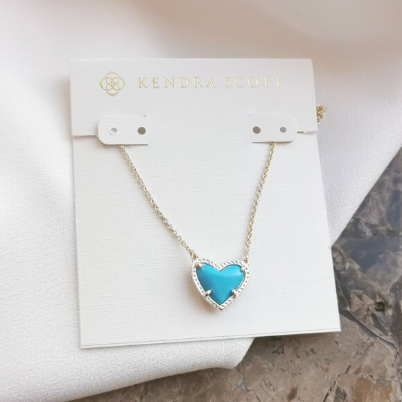 Kendra Scott Jewelry - Kendra Scott | Gold Ari Heart Turquoise Magnesite Pendant Necklace